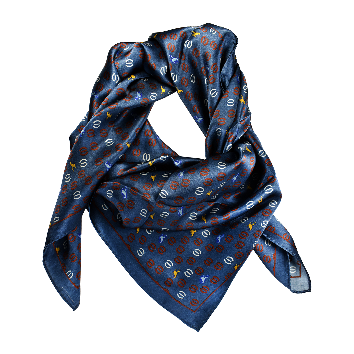 Wagonhound Branded Silk Wild Rag - Blue