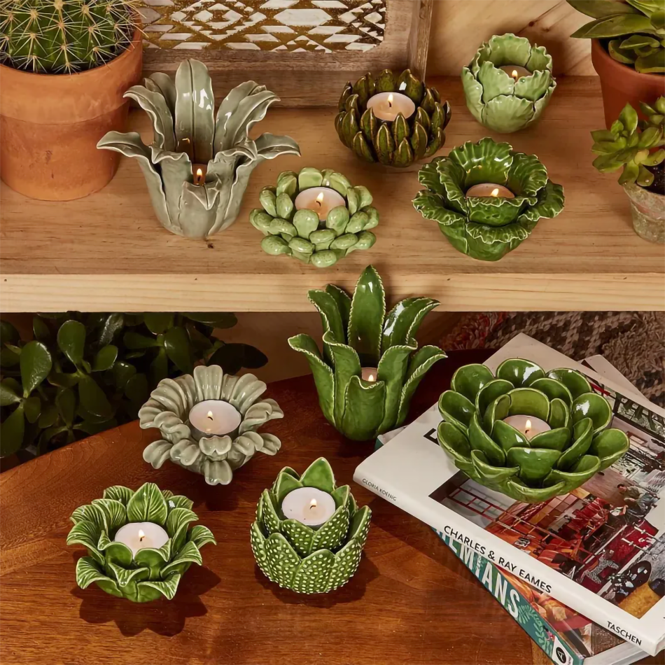 Succulent Hand-Crafted Tea Light Candle Holders