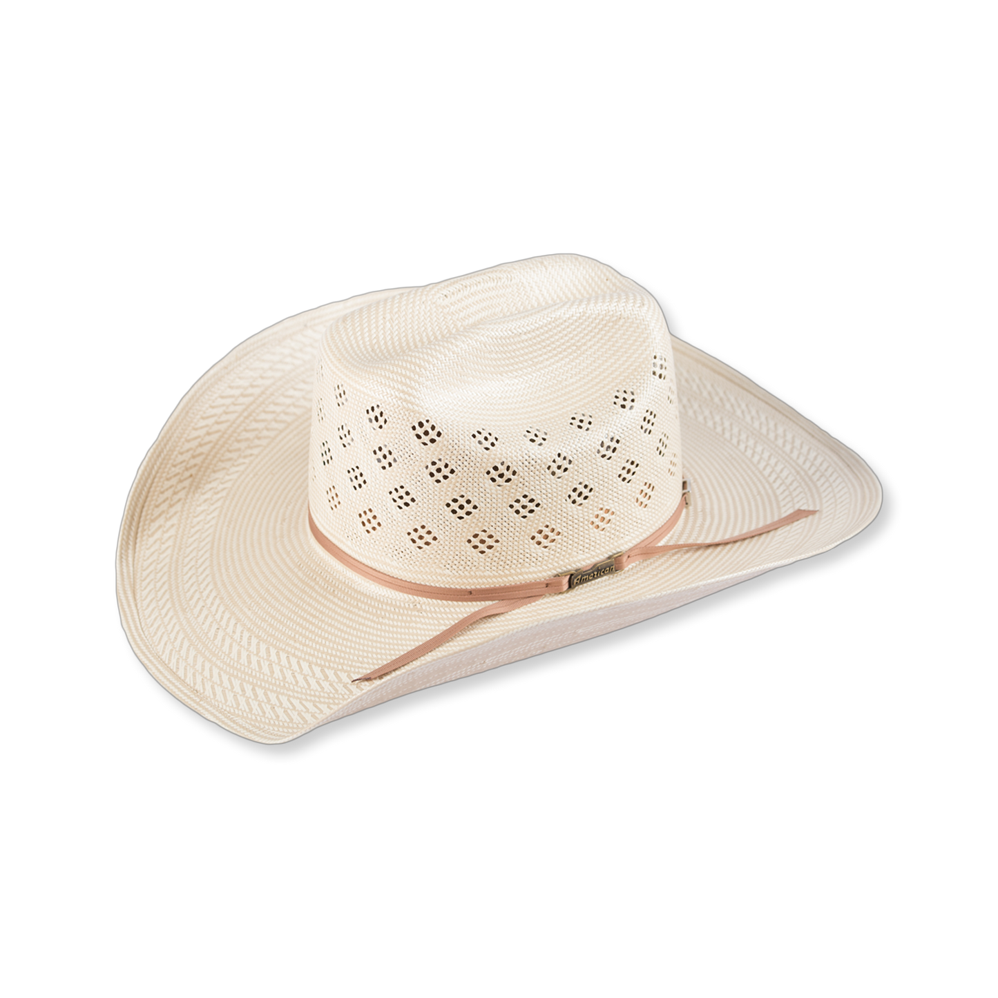 American Hat Co. Diamond Two-Tone Straw Hat with Beige Band