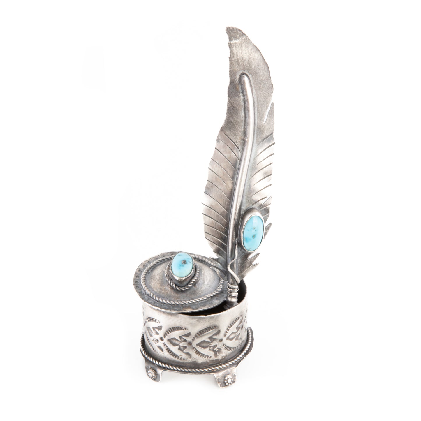 Replica Silver Inkwell and Quill Pen by Tawney Willie