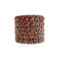 Sea of Japan Baguette Cut Coral and Sterling Silver Cuff by Marlene Haley
