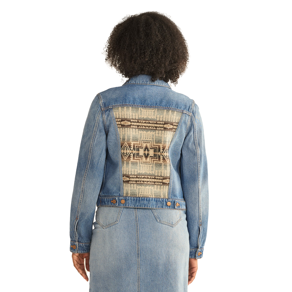 Floral Jacquard Denim Jacket - Christina's Boutique