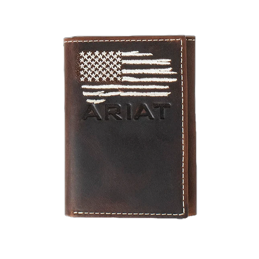 Ariat Distressed American Flag Trifold Wallet