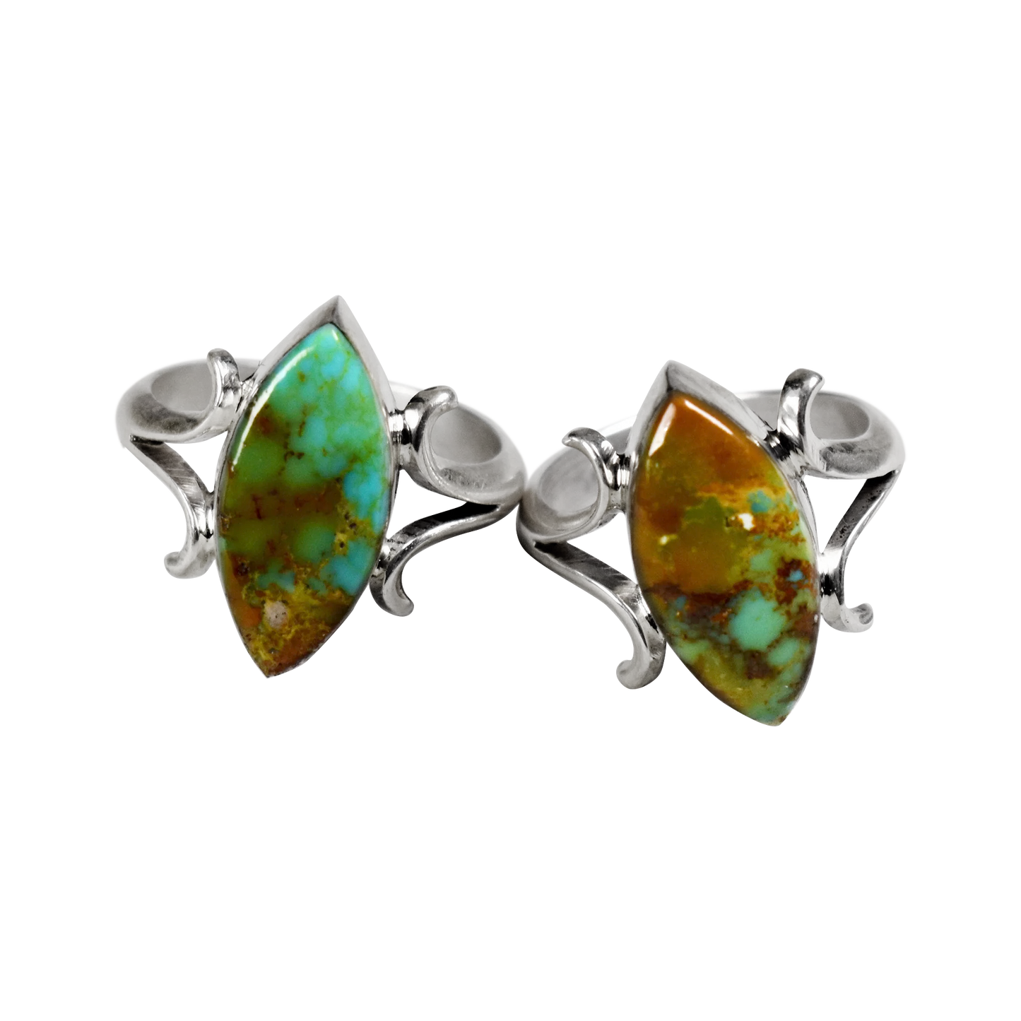 Bisbee Turquoise Marquis Ring with Flourished Prongs