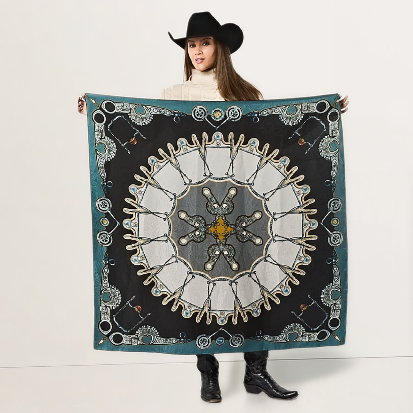 Fringe Blue Label "Bits" Silk Scarf