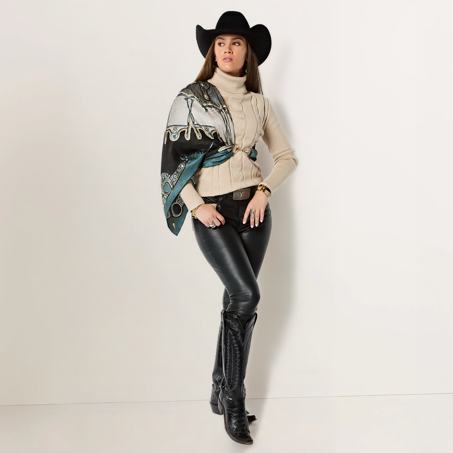 Fringe Blue Label "Bits" Silk Scarf
