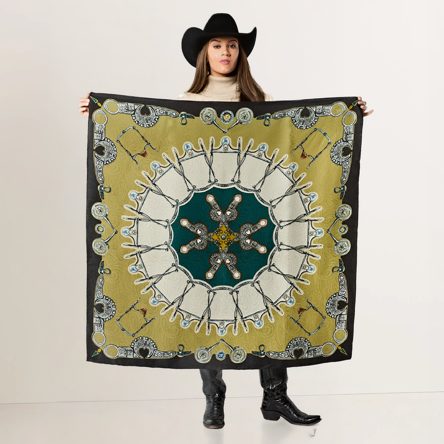 Fringe Blue Label "Bits" Silk Scarf