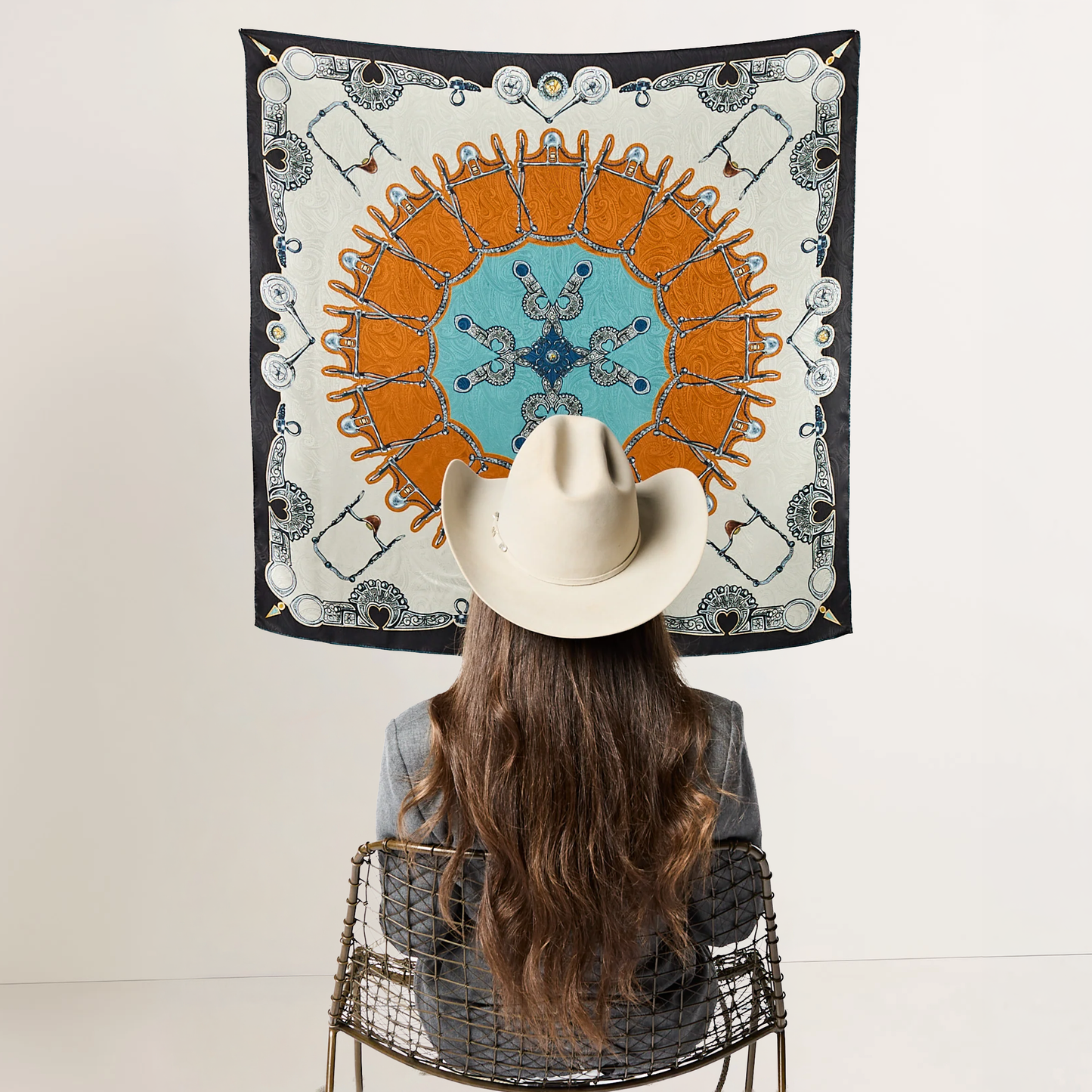 Fringe Blue Label "Bits" Silk Scarf