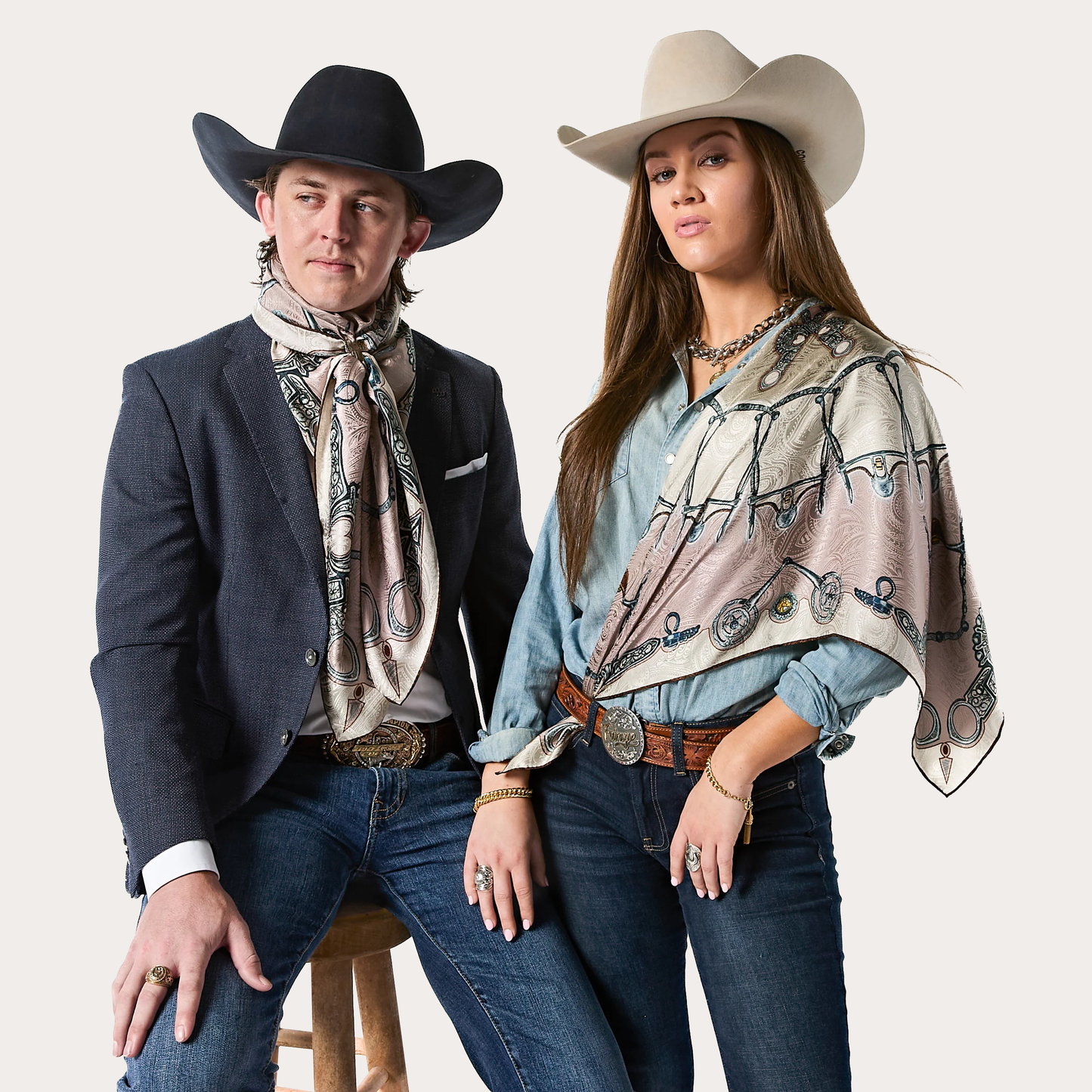 Fringe Blue Label "Bits" Silk Scarf