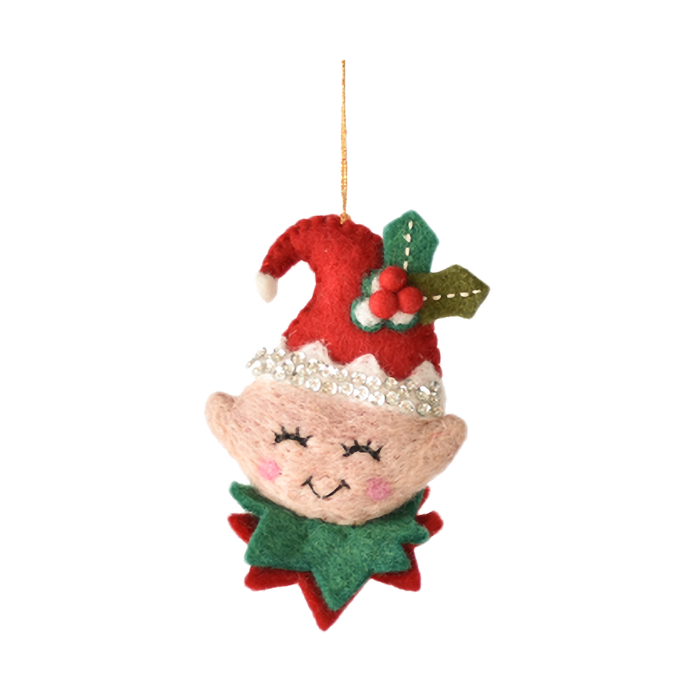 Christmas Icons Embroidered Felted Wool Ornaments