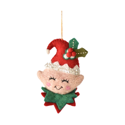 Christmas Icons Embroidered Felted Wool Ornaments