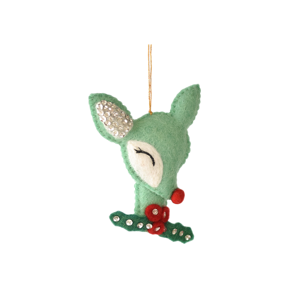 Christmas Icons Embroidered Felted Wool Ornaments