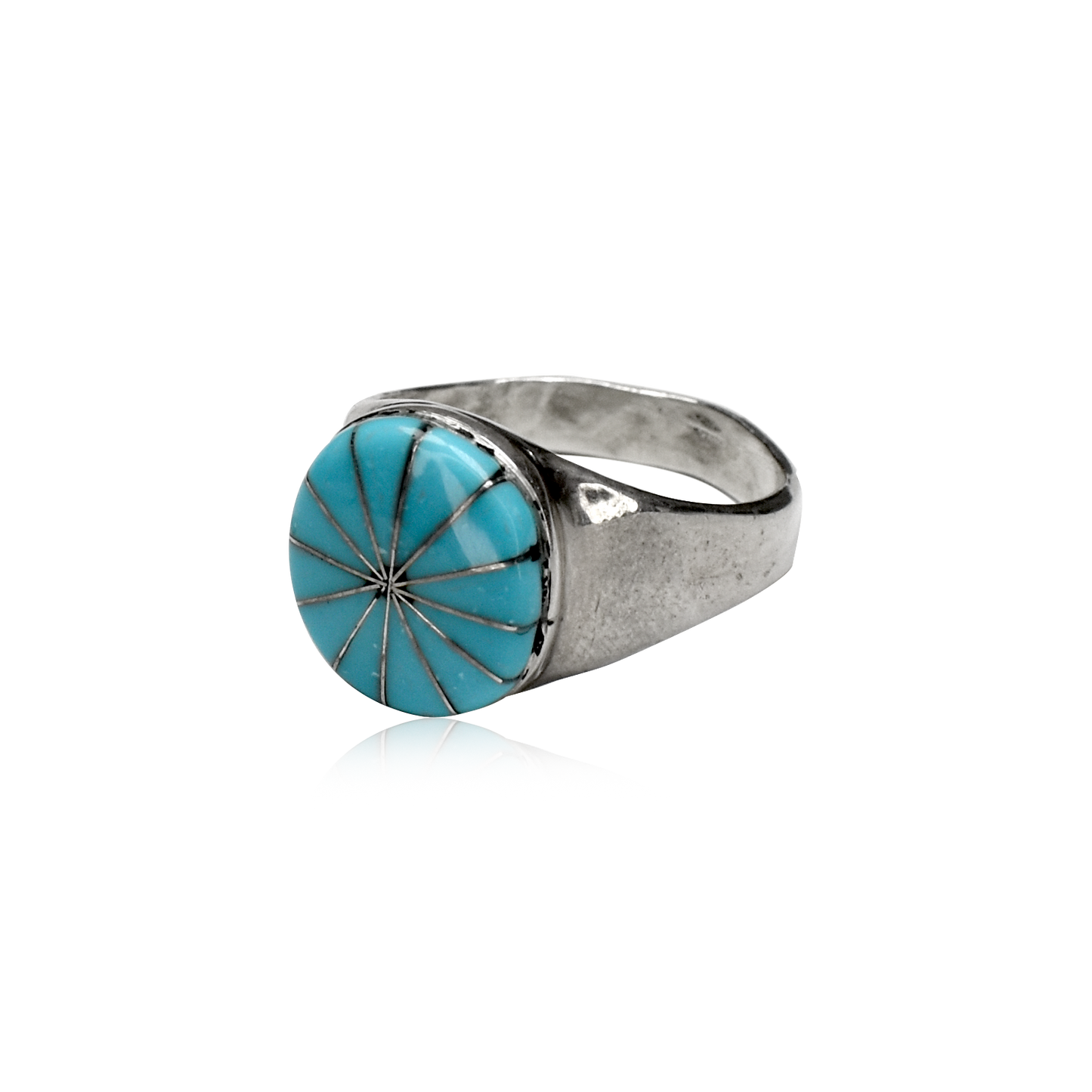 Circular Skyline Mosaic Sleeping Beauty Turquoise Ring by Julalita Lamy