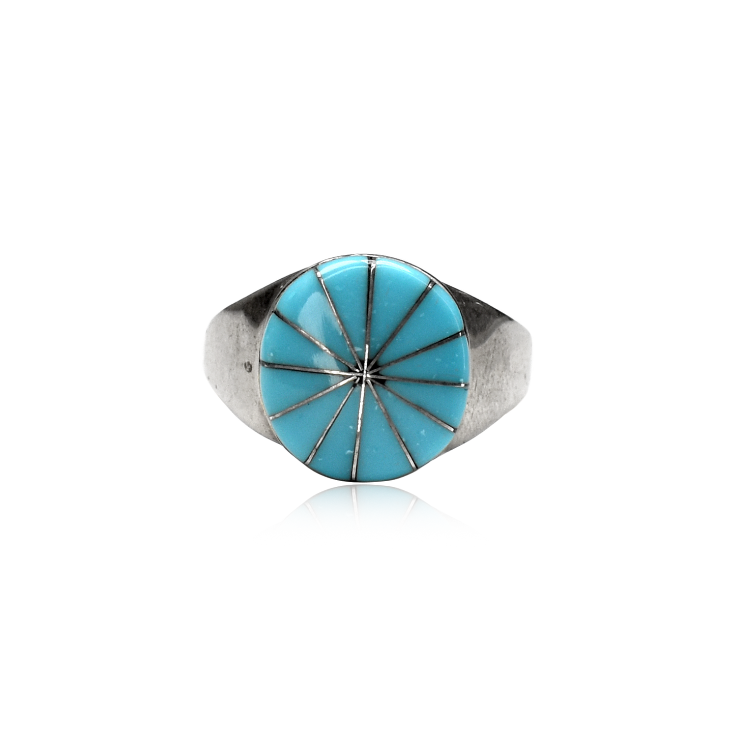 Circular Skyline Mosaic Sleeping Beauty Turquoise Ring by Julalita Lamy