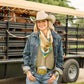 Fringe "Gallo Del Ciello" by David Bond Silk Wild Rag