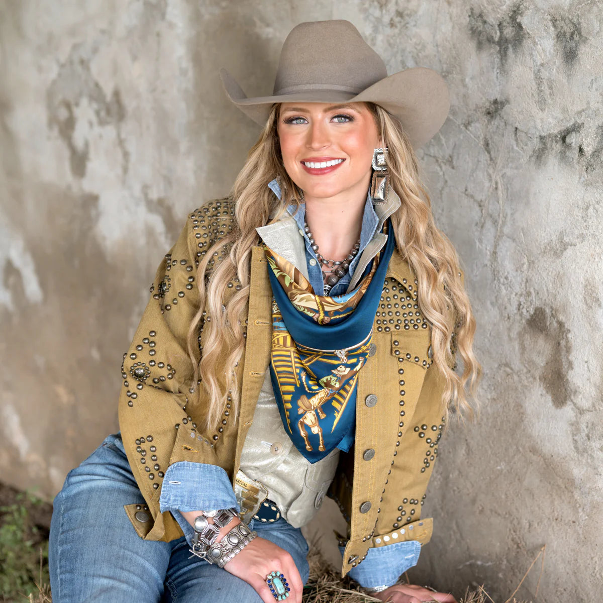 Fringe "Back When They Bucked" by David Bond Silk Wild Rag
