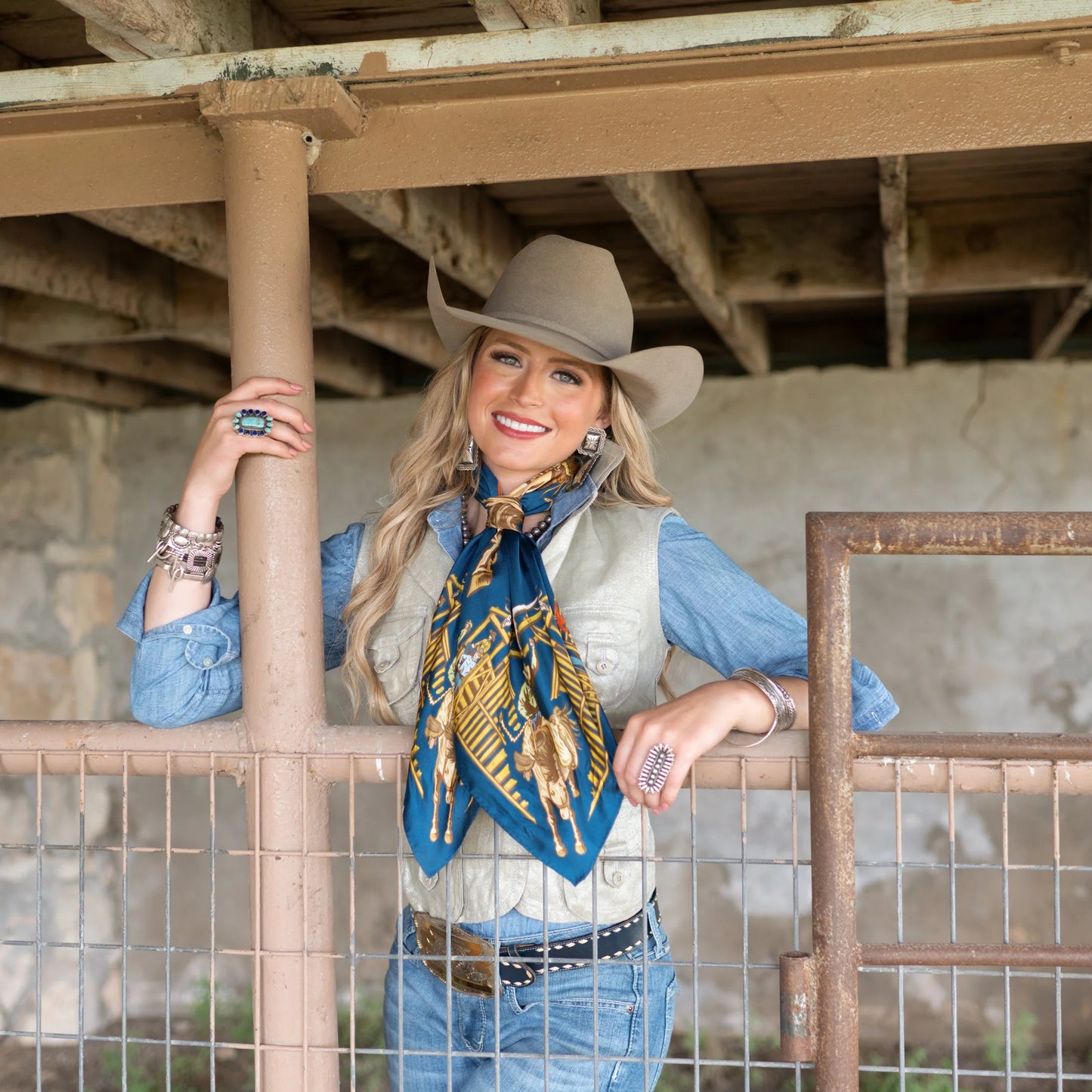 Fringe "Back When They Bucked" by David Bond Silk Wild Rag