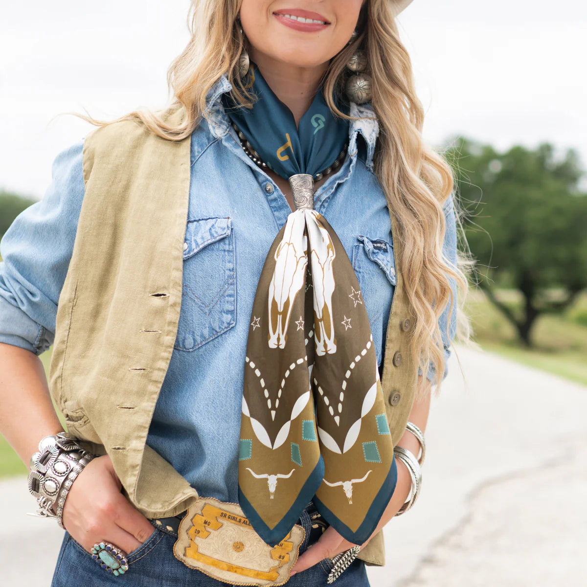 Fringe "Hooked" Silk Wild Rag