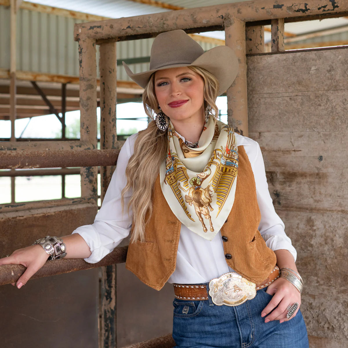Fringe "Back When They Bucked" by David Bond Silk Wild Rag