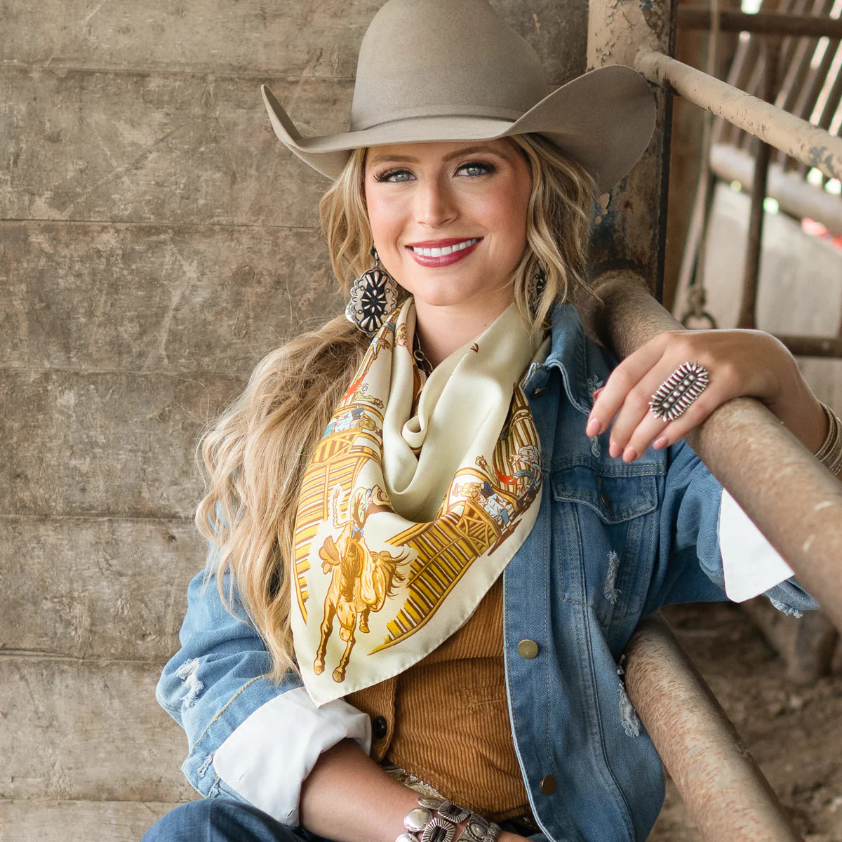 Fringe "Back When They Bucked" by David Bond Silk Wild Rag