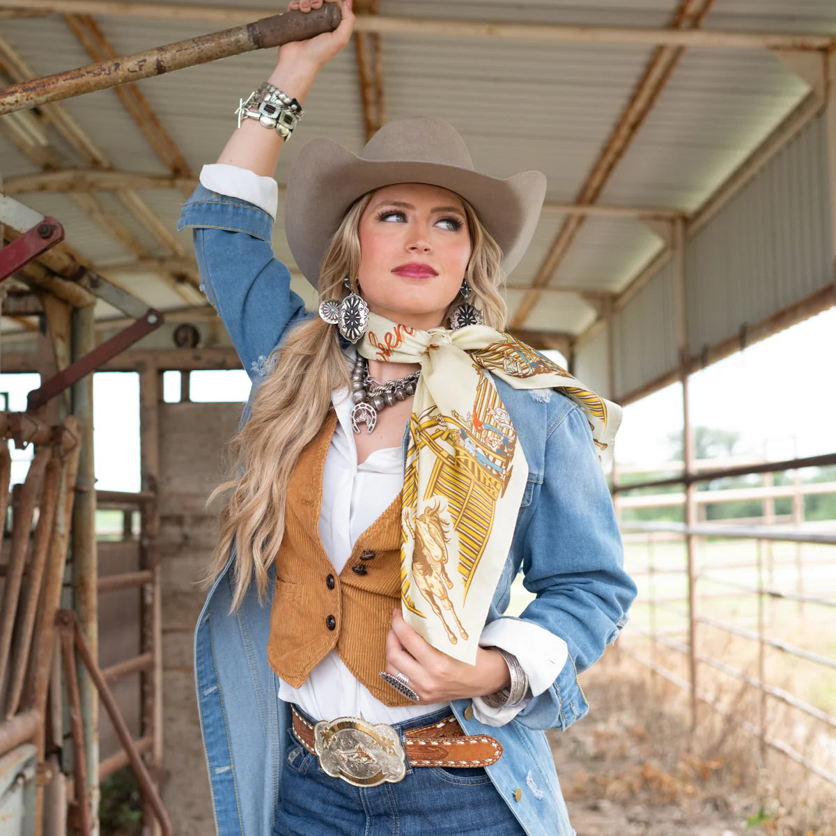 Fringe "Back When They Bucked" by David Bond Silk Wild Rag