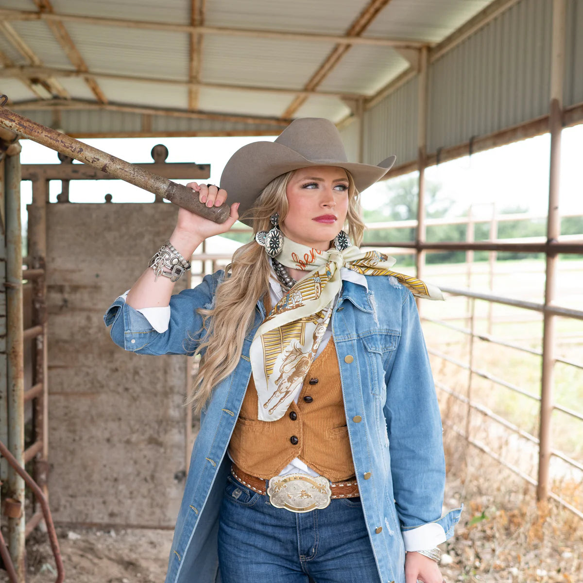 Fringe "Back When They Bucked" by David Bond Silk Wild Rag