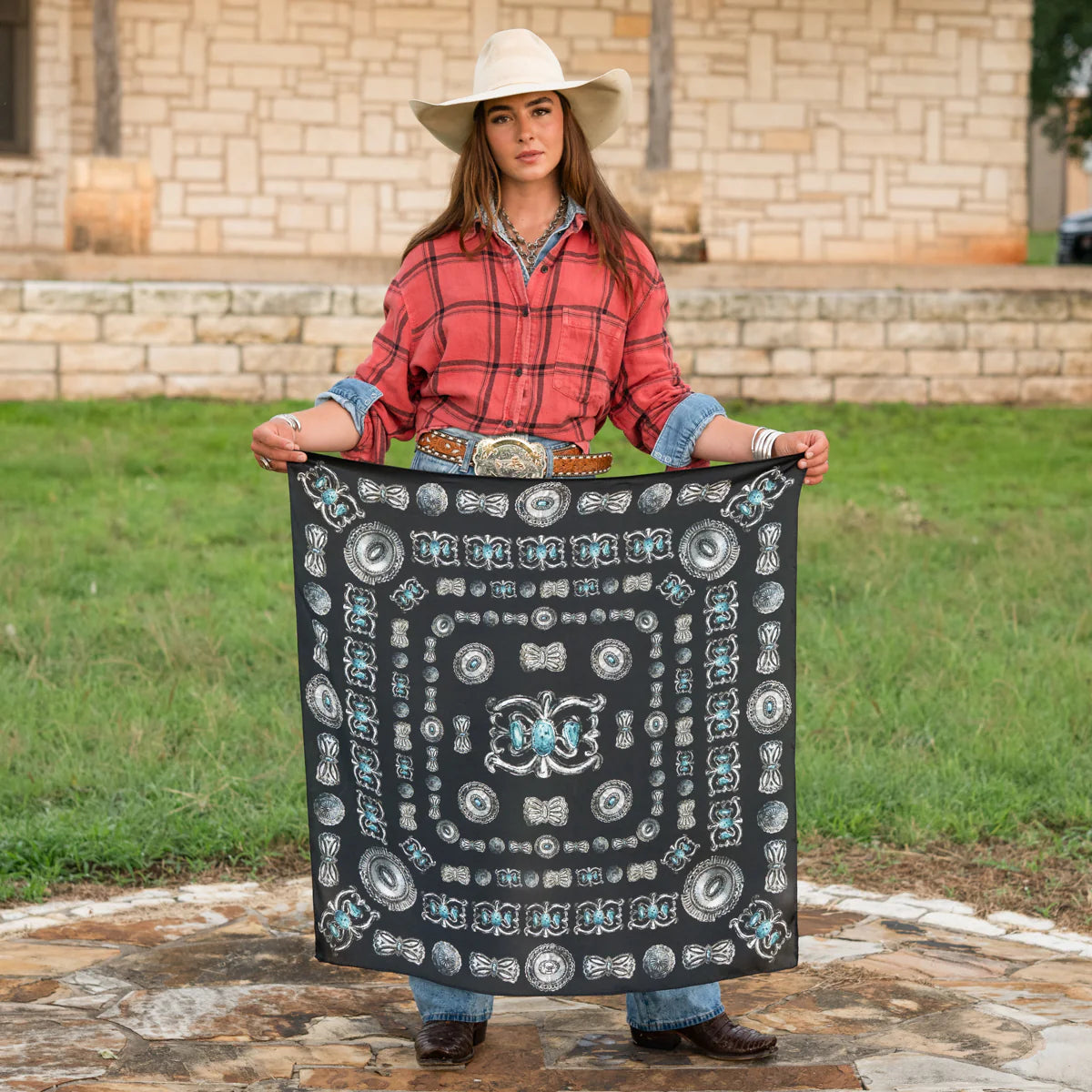 Fringe "Turqs and Conchos" Silk Wild Rag