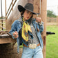 Fringe "Gallo Del Ciello" by David Bond Silk Wild Rag