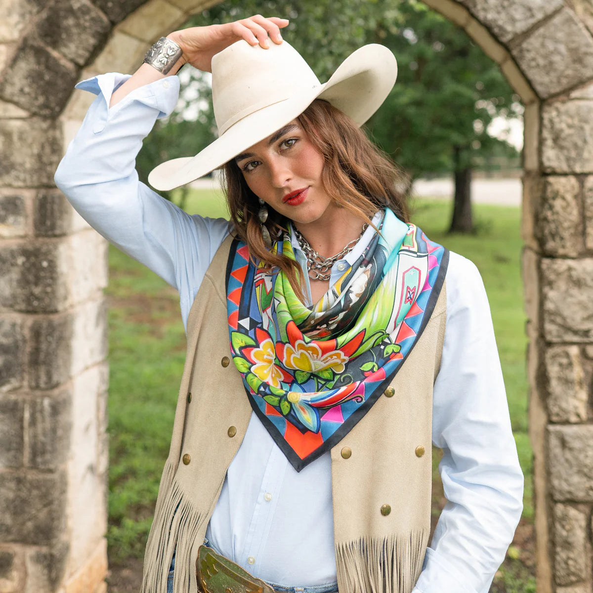 Fringe "The Wait" by Courtney Robertson Silk Wild Rag