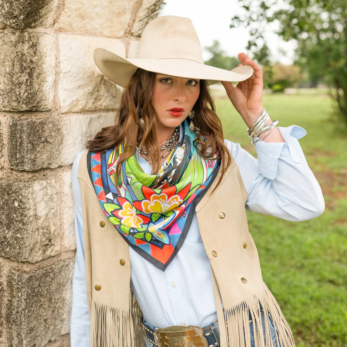 Fringe "The Wait" by Courtney Robertson Silk Wild Rag