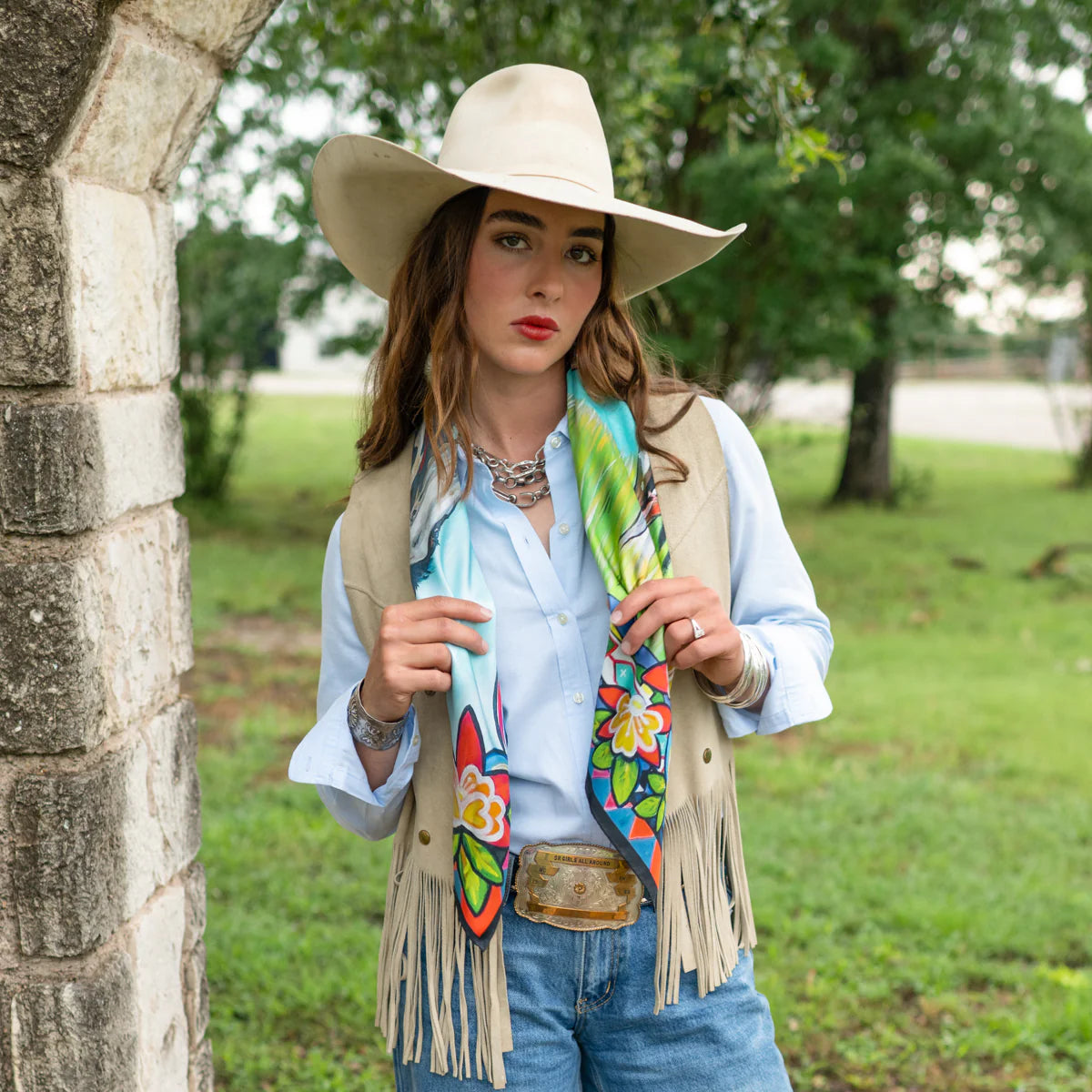 Fringe "The Wait" by Courtney Robertson Silk Wild Rag