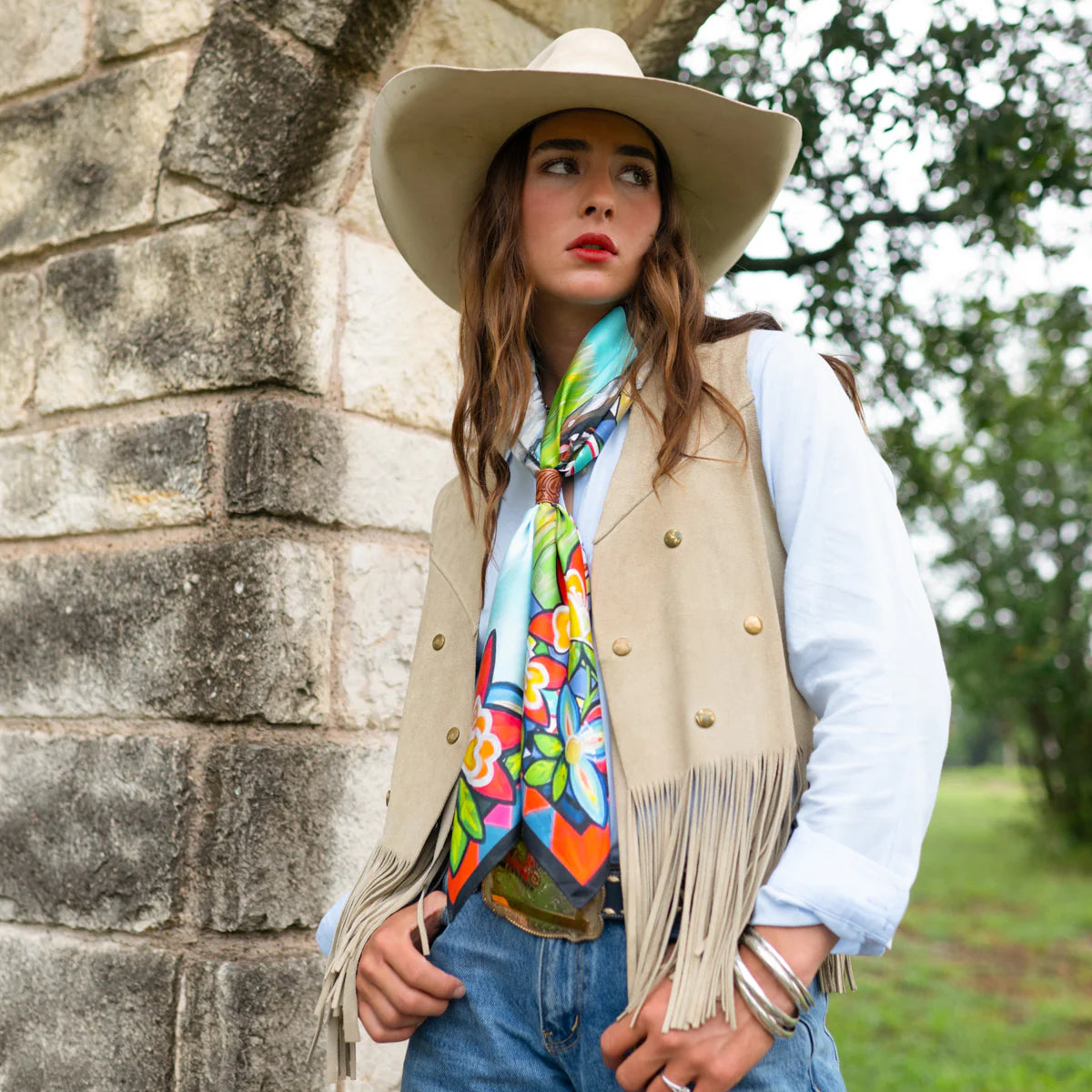 Fringe "The Wait" by Courtney Robertson Silk Wild Rag