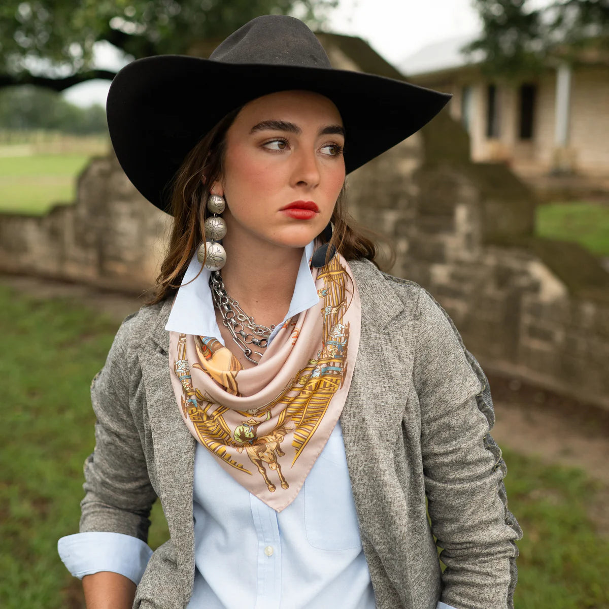 Fringe "Back When They Bucked" by David Bond Silk Wild Rag