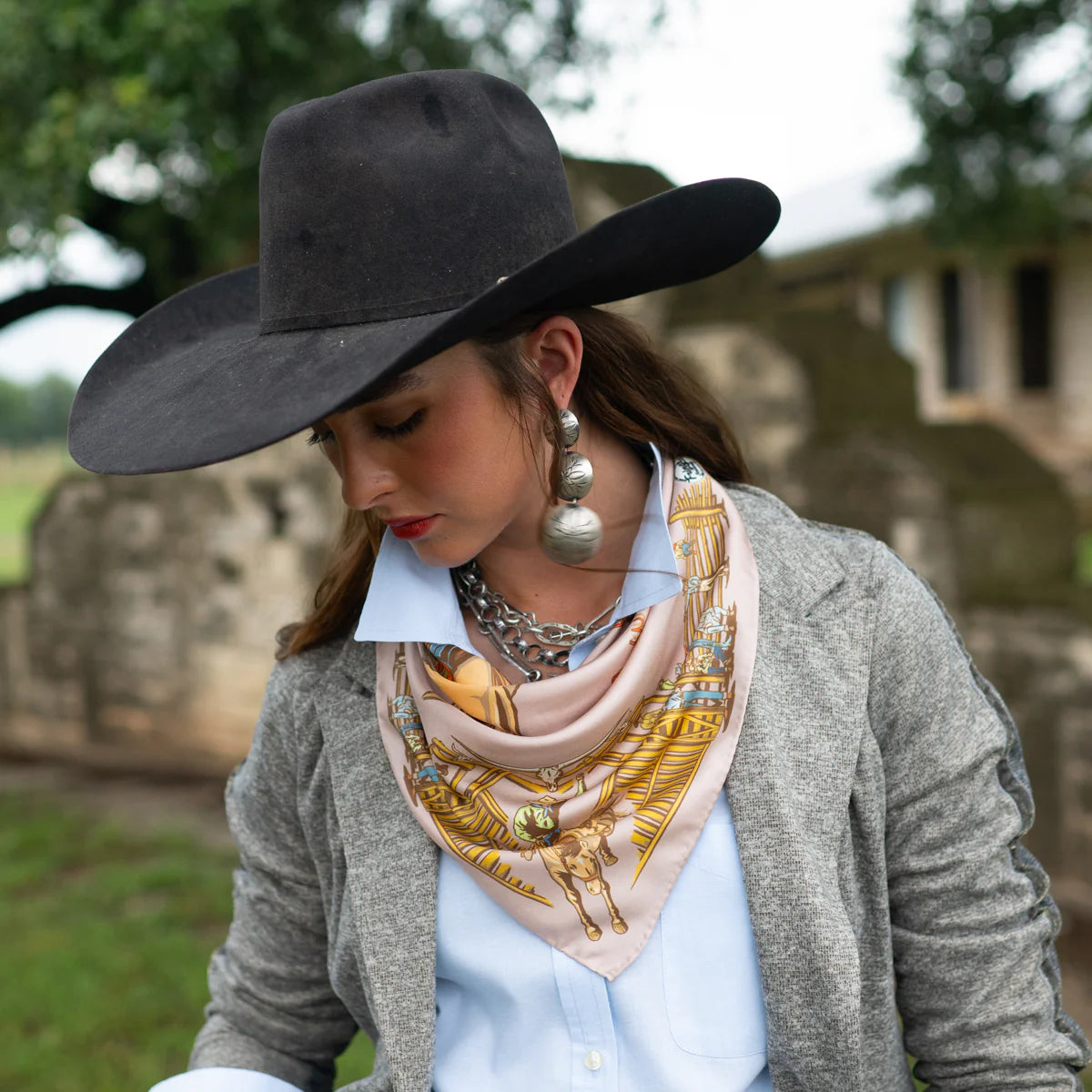 Fringe "Back When They Bucked" by David Bond Silk Wild Rag
