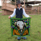 Fringe "Bull in Bloom" by Elizabeth Dryden Silk Wild Rag