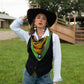 Fringe "Bull in Bloom" by Elizabeth Dryden Silk Wild Rag