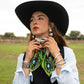Fringe "Bull in Bloom" by Elizabeth Dryden Silk Wild Rag
