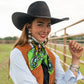 Fringe "Bull in Bloom" by Elizabeth Dryden Silk Wild Rag