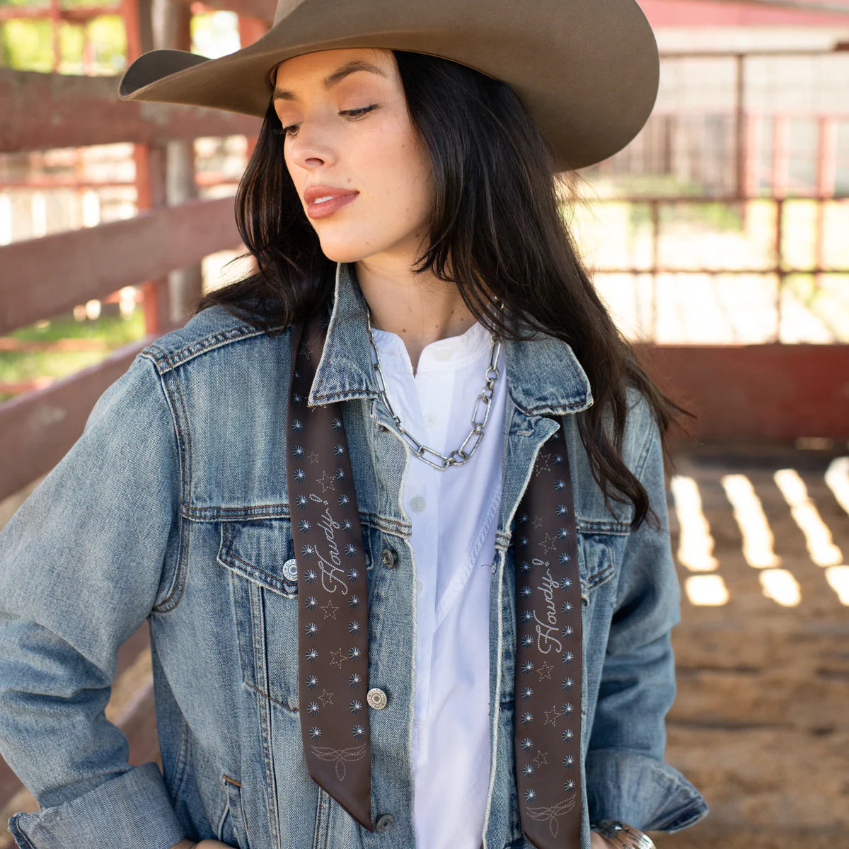Fringe "Howdy" Silk Twilly