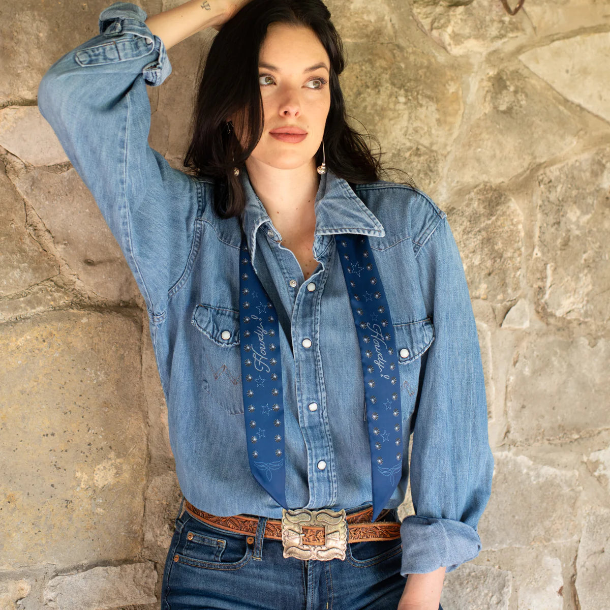 Fringe "Howdy" Silk Twilly