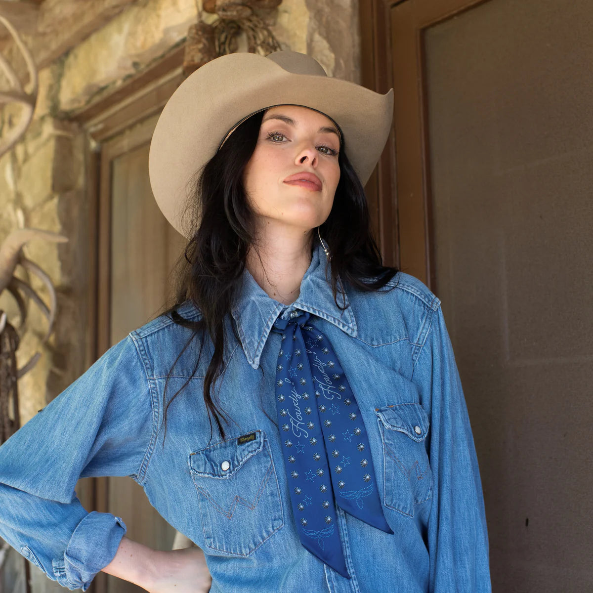 Fringe "Howdy" Silk Twilly