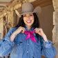 Fringe "Howdy" Silk Twilly