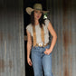 Fringe "Buckstitch" Silk Twilly