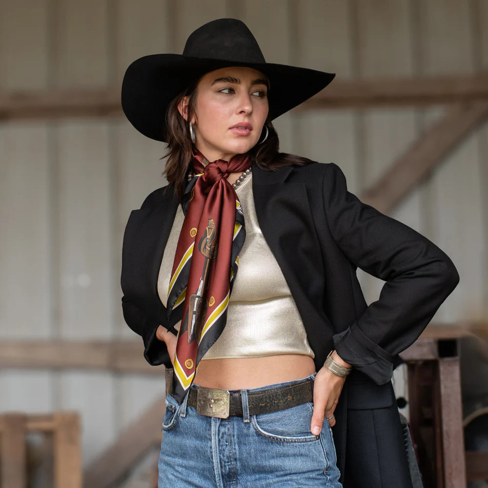 Fringe "Take a Seat" by Pam Benke Silk Wild Rag