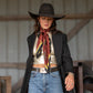 Fringe "Take a Seat" by Pam Benke Silk Wild Rag