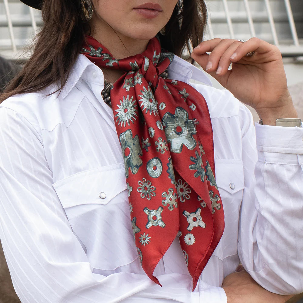 Fringe "Whip and Spur" Silk Wild Rag