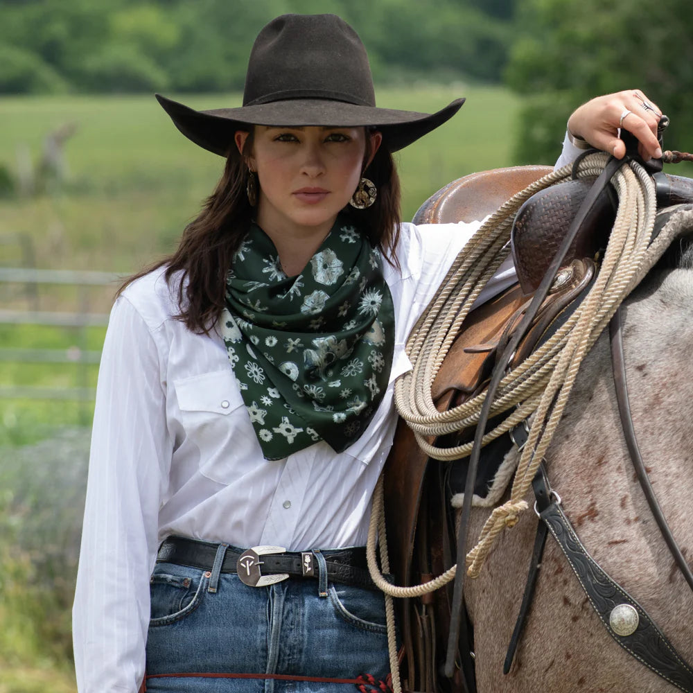 Fringe "Whip and Spur" Silk Wild Rag