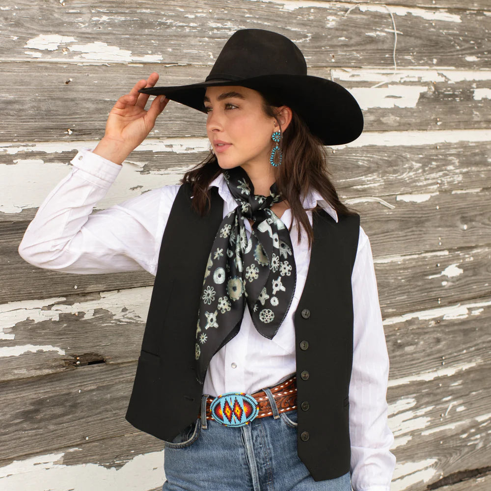 Fringe "Whip and Spur" Silk Wild Rag
