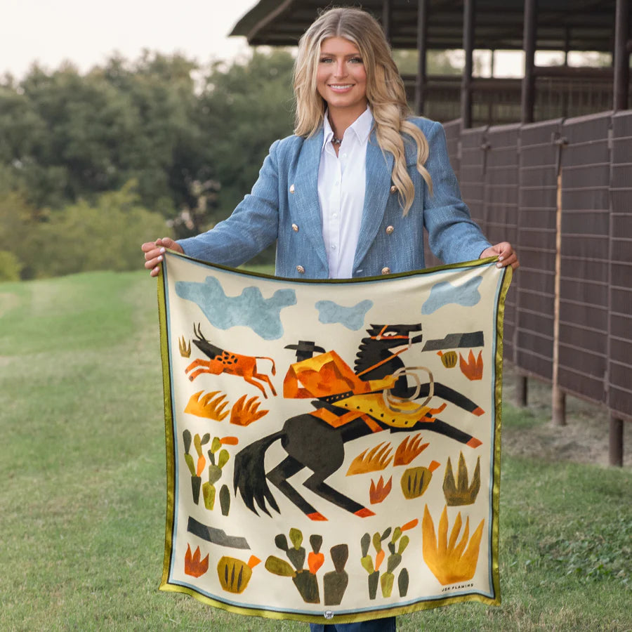 Fringe "The Stray" by Jon Flaming Silk Wild Rag