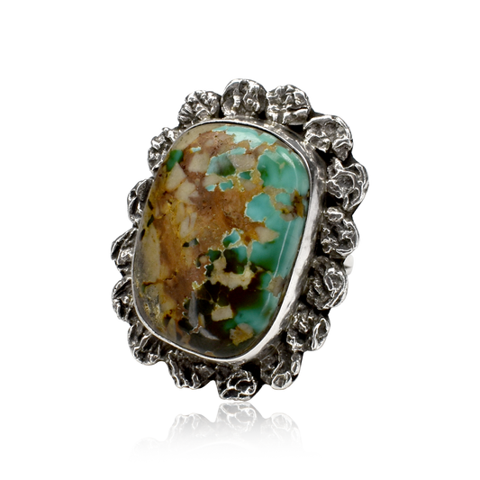 Desert Horizon Square Royston Turquoise Ring